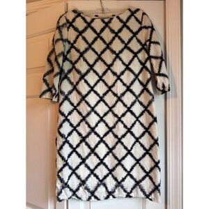 The Odells Black and White Diamond Print Dress, XS